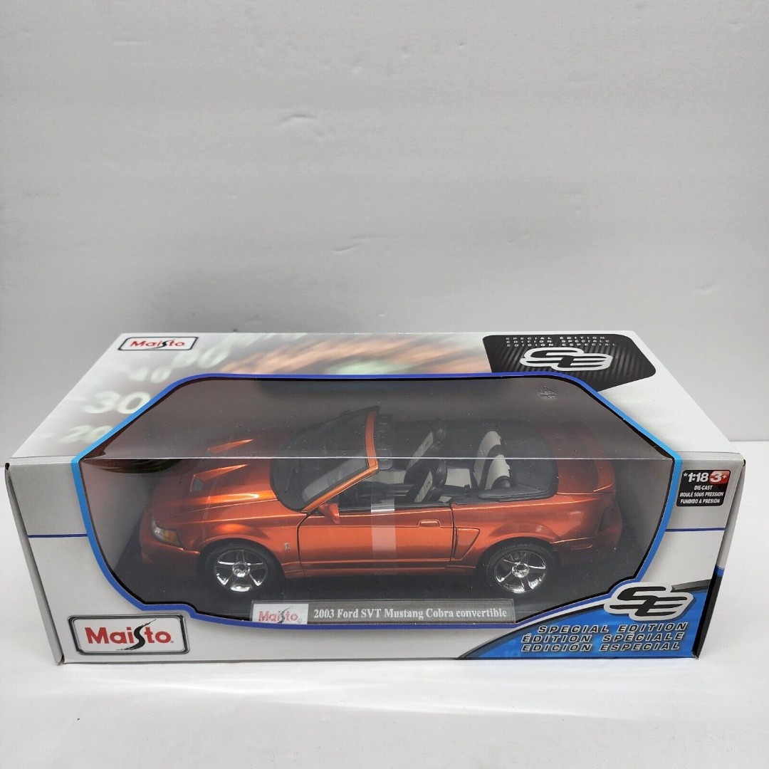 2003 Ford SVT Mustang Cobra Convertible Orange Special Edition 1:18 Maisto