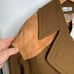 New Vtg Xibinia womens Wool Suede Dress Coat brown Lined Size 42 Made In Italy