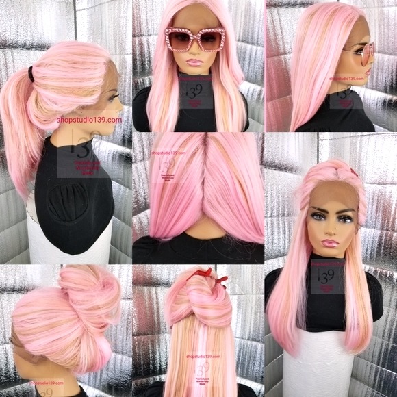 wowfactor pink brown multipart lace wig