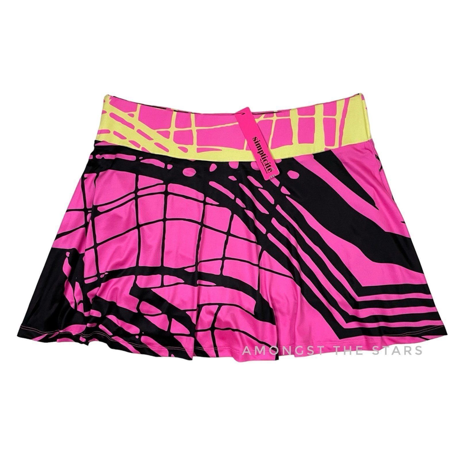 Simplicite by Jamie Sadock Pink, Black & Yellow Golf Skort