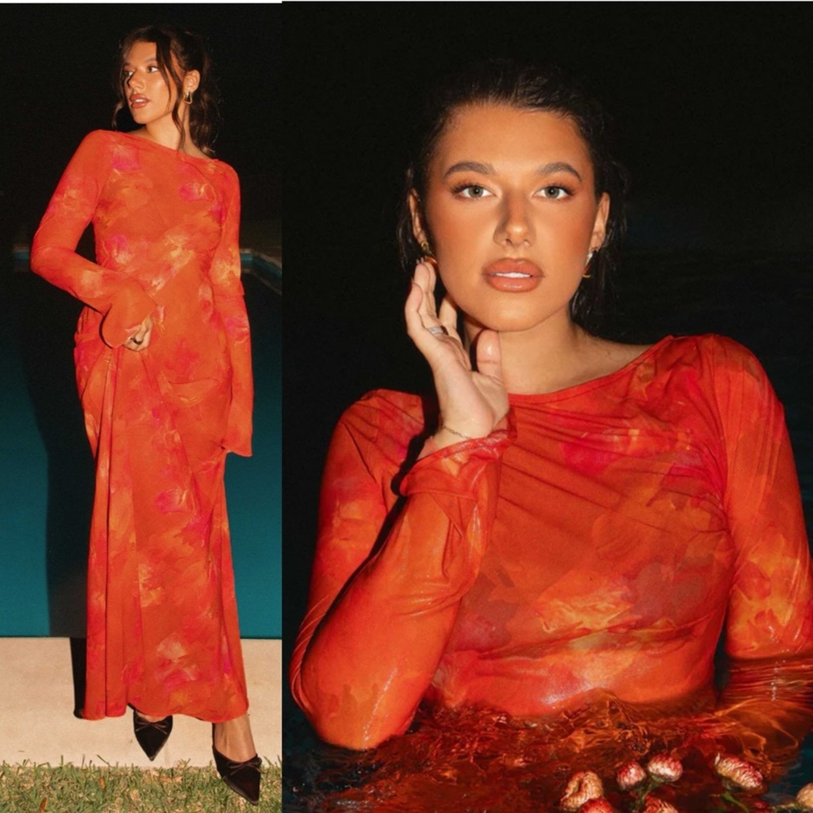 Peppermayo Lorde Maxi dress semisheer Amber Size 4 boho summer resort wear