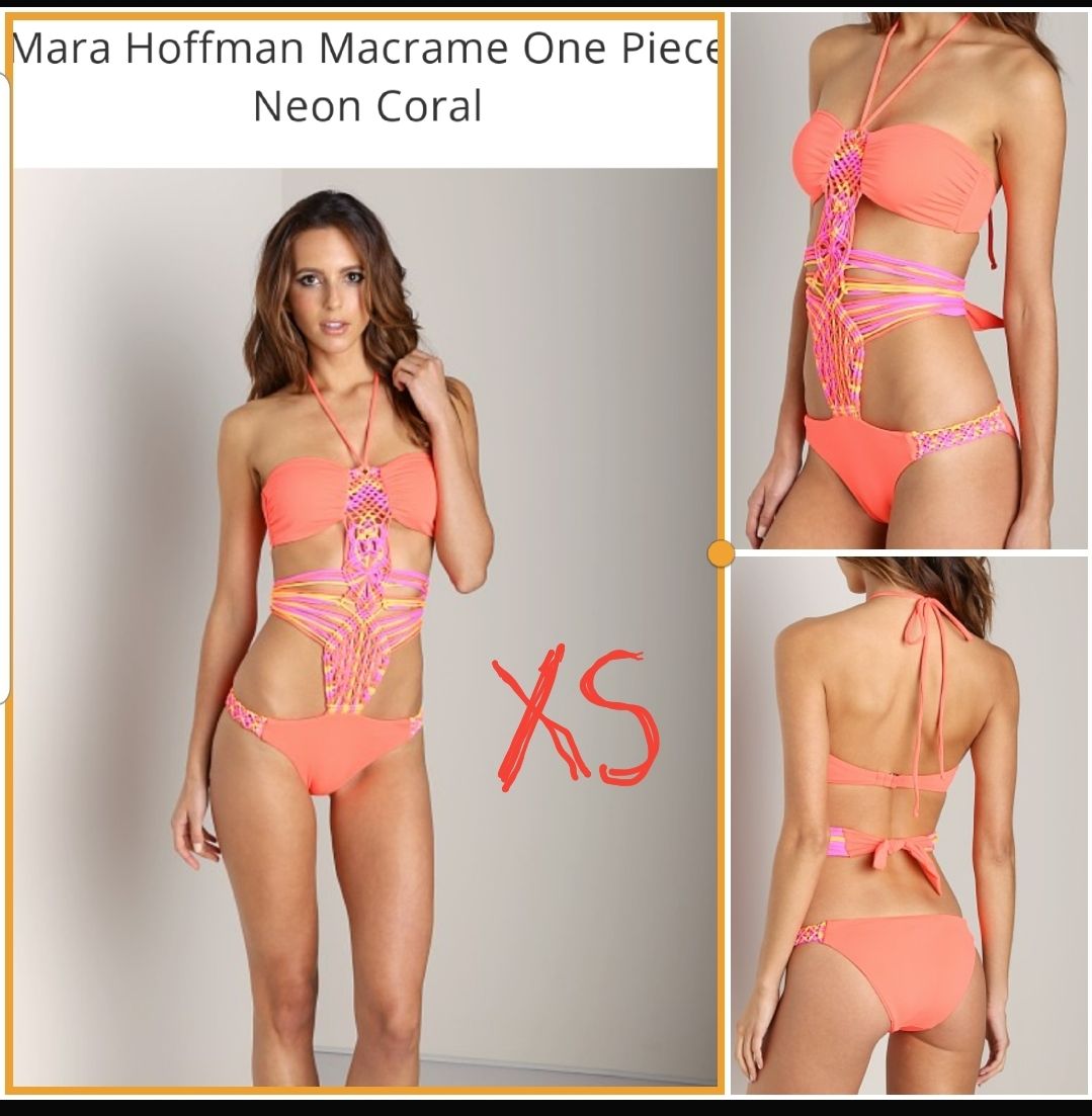 Mara Hoffman XS Macrame one piece swimsuit