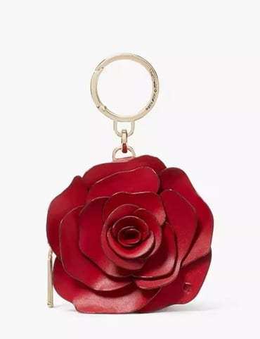 Kate Spade Disney Beauty And The Beasts KE691 Flora 3D Coin Purse Bag Charm NWT