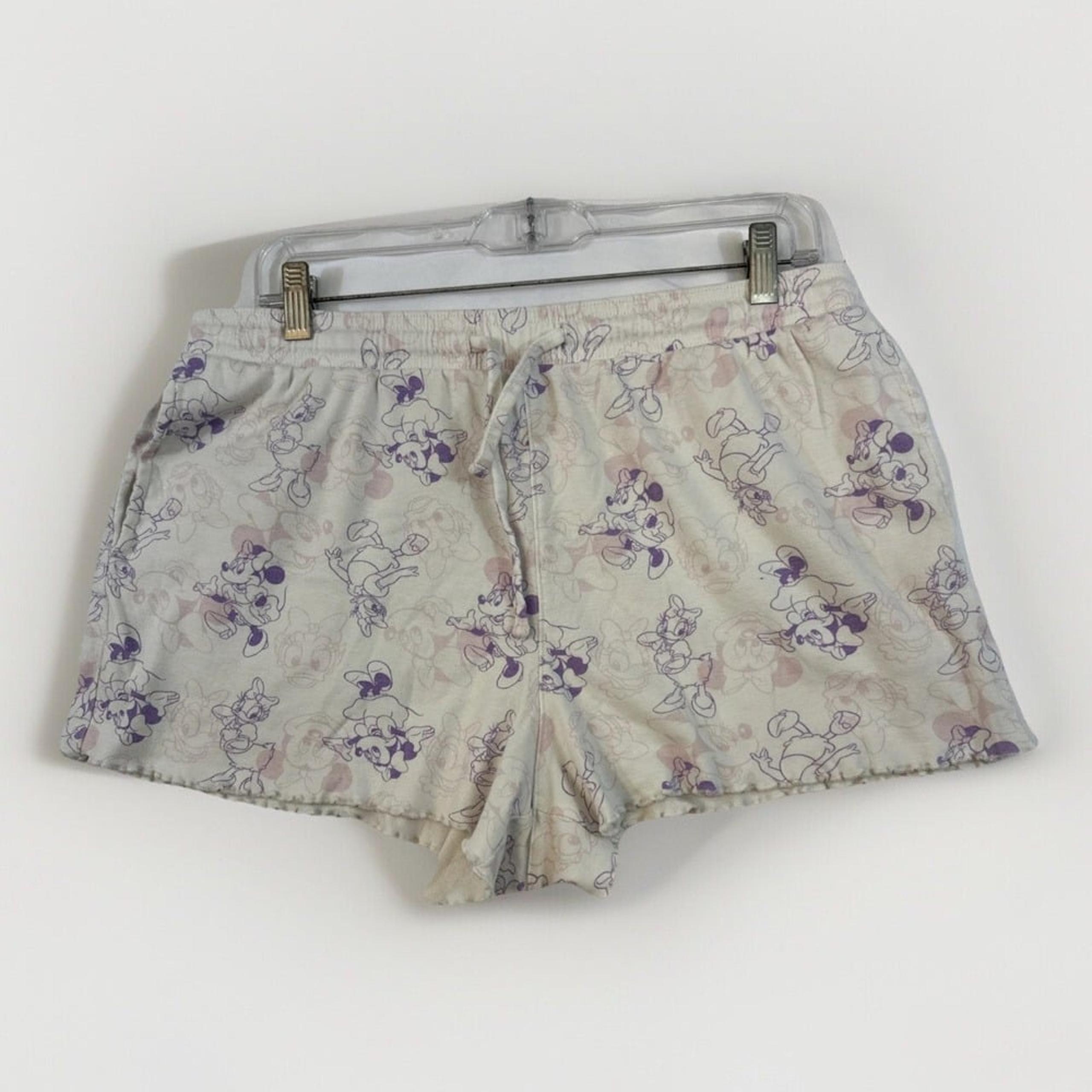 DISNEY PJ Shorts Women's Large Minnie Mouse & Daisy Duck Drawstring MultiColor