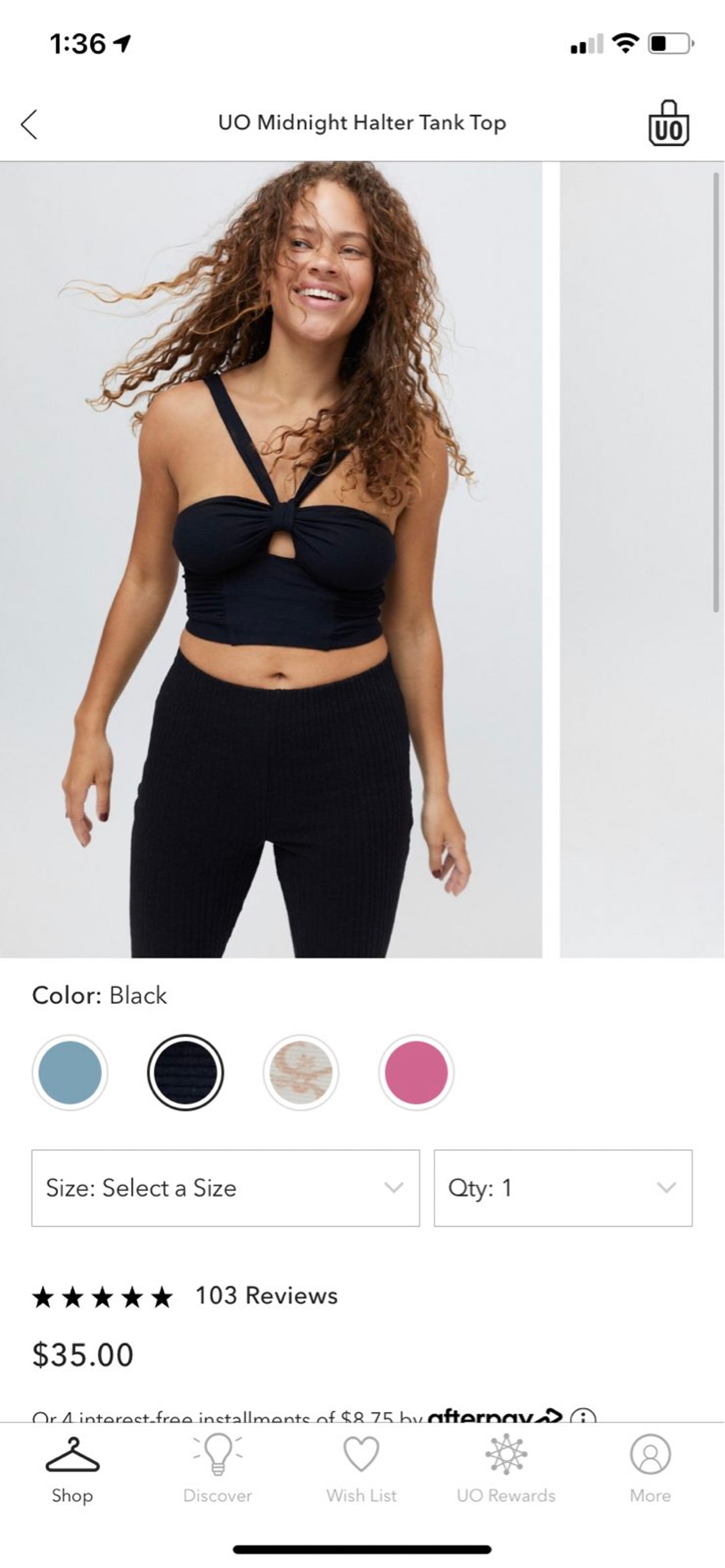 Urban Outfitters Midnight Halter Tank Top