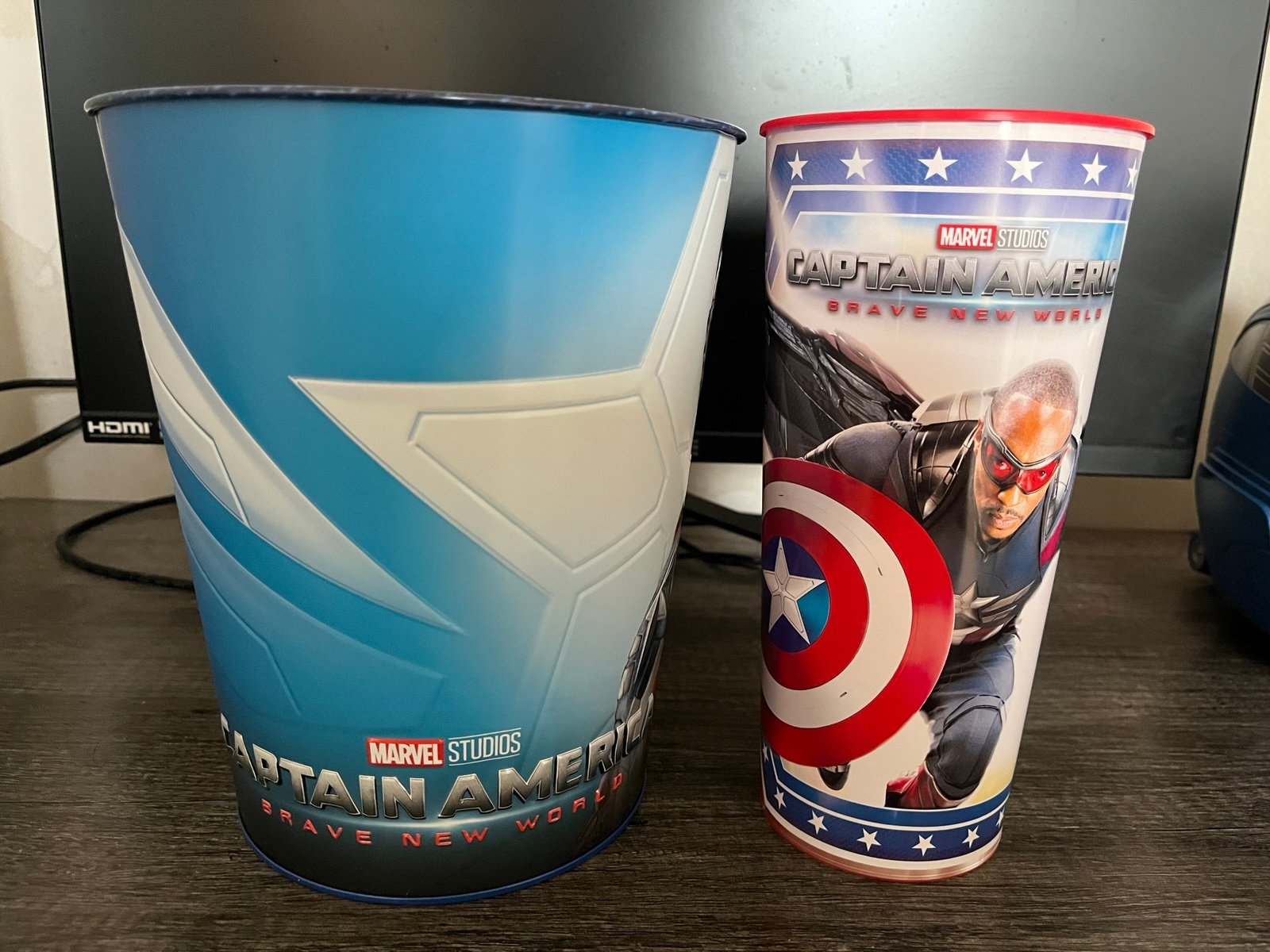 CAPTAIN AMERICA: Brave New World Metal Popcorn Bucket Tin & Cup Combo SHIPS NOW!