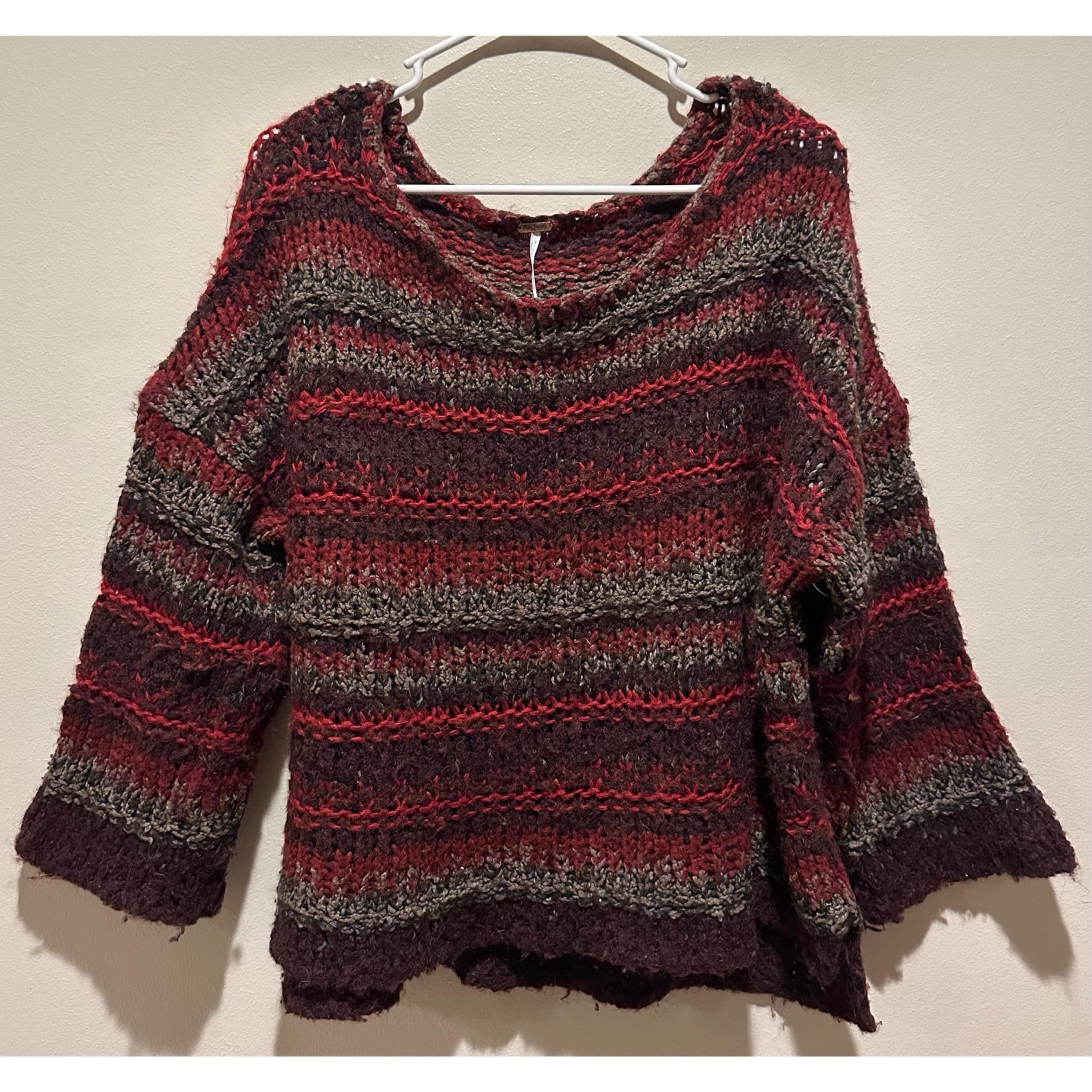 Free People Women’s Chunky Knit Oversized Sweater With Dolman Sleeves Size Small