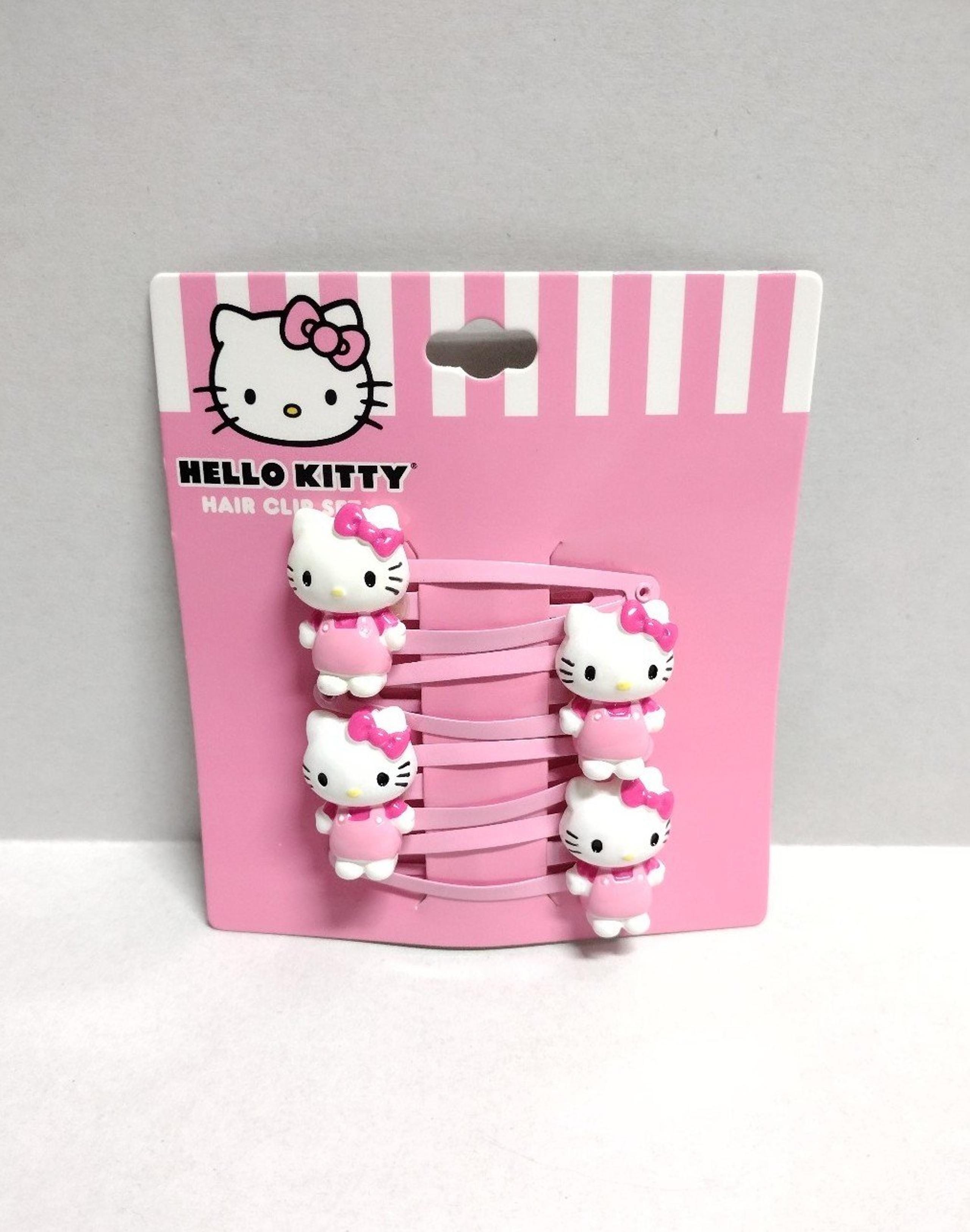 New Sanrio Hello Kitty Classic Pink 3D Hair Clip Set