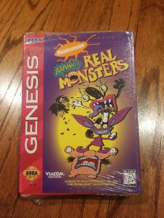 NEW FACTORY SEALED AAAHH Real Monsters (Sega Genesis, 1995) with Box Nickelodeon