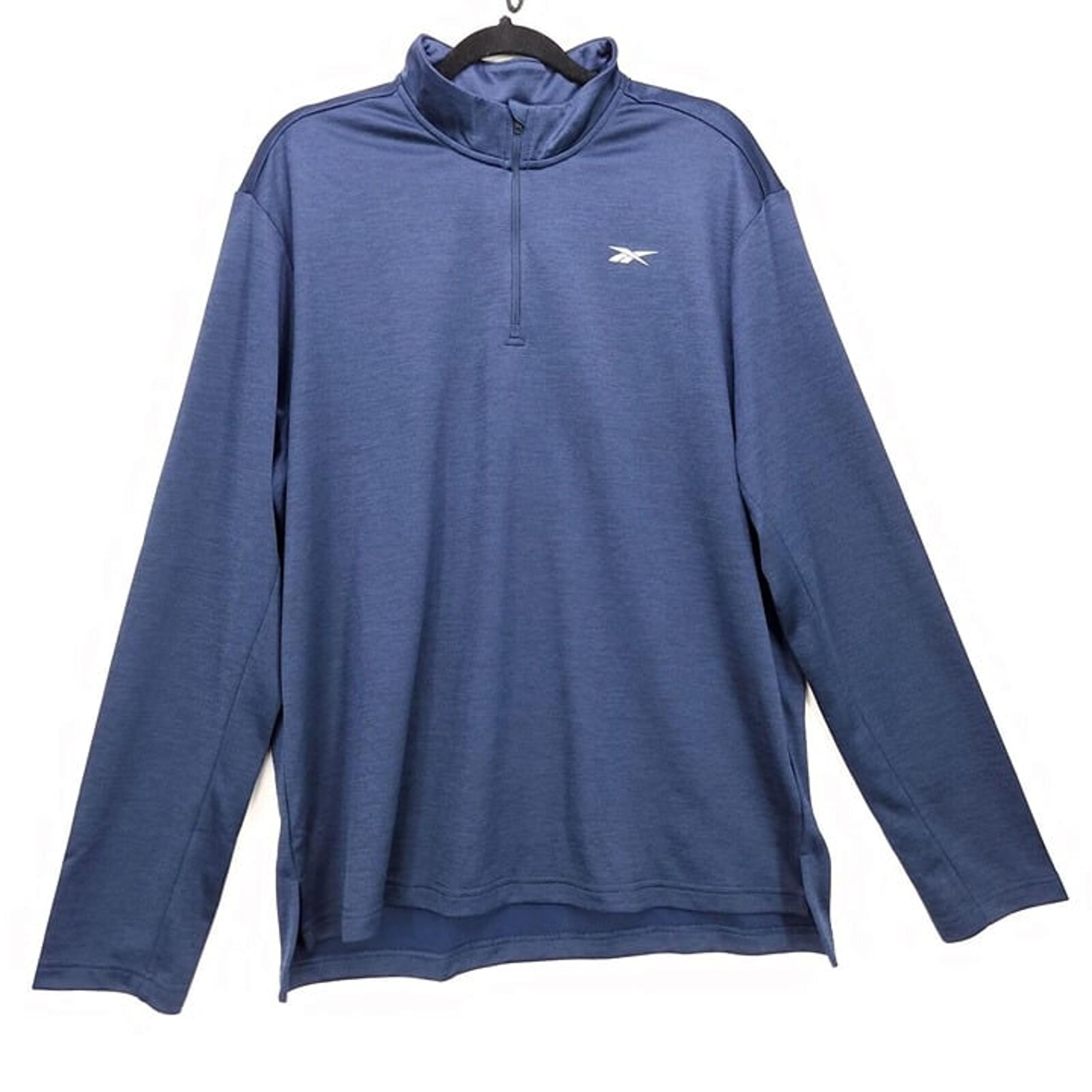 Reebok Men’s XL Long Sleeve Pullover Quarter Zip Training Sweatshirt Blue
