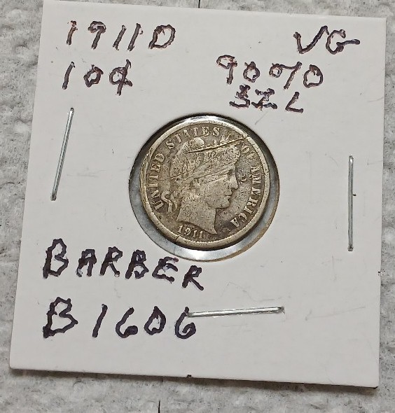 1911d BARBER DIME