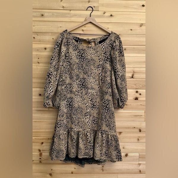 NWT Maeve Anthropologie Size 26W Plus Size Animal Print Cut Out Back Mini Dress