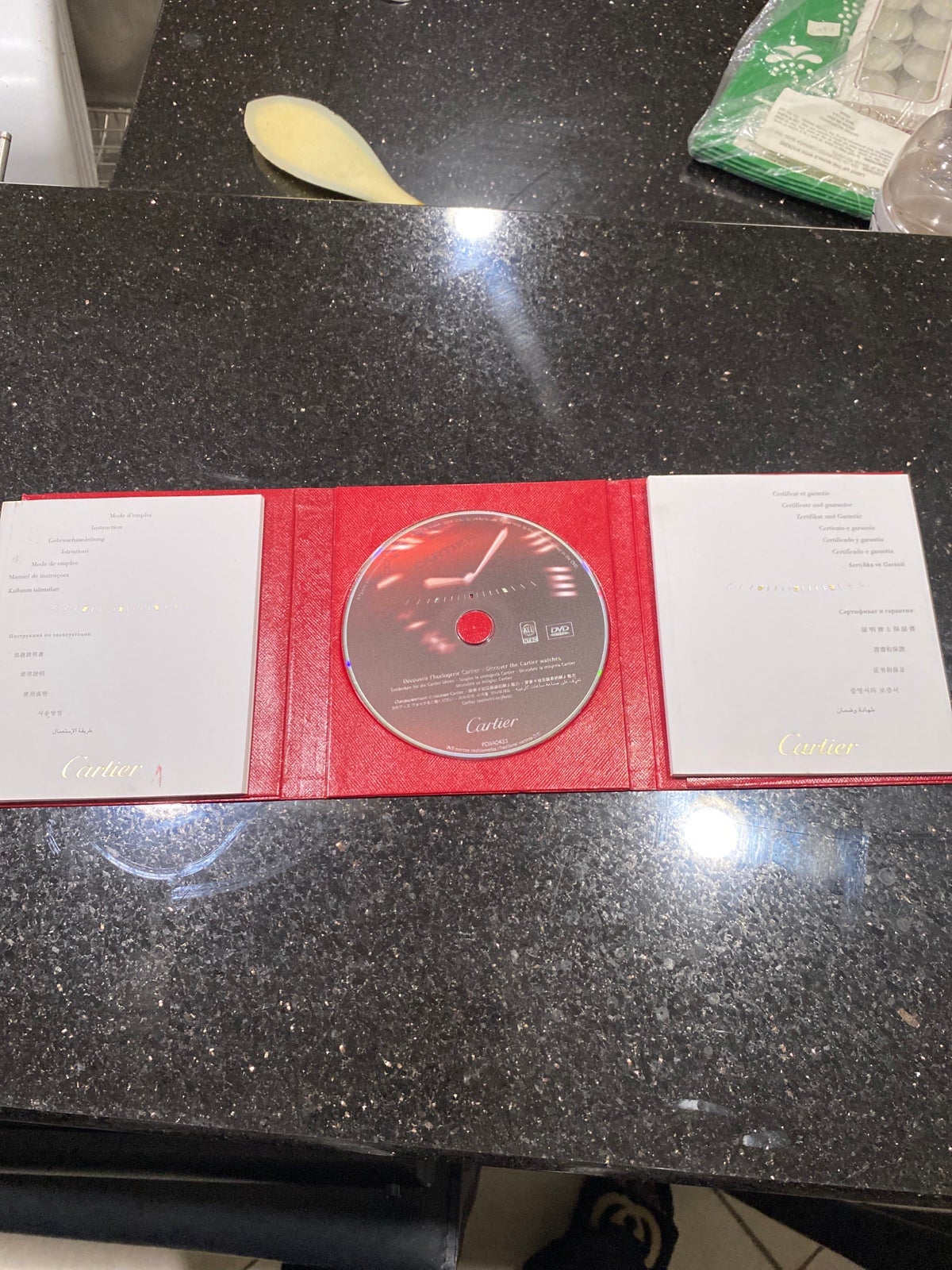 Genuine Cartier red double wallet CD