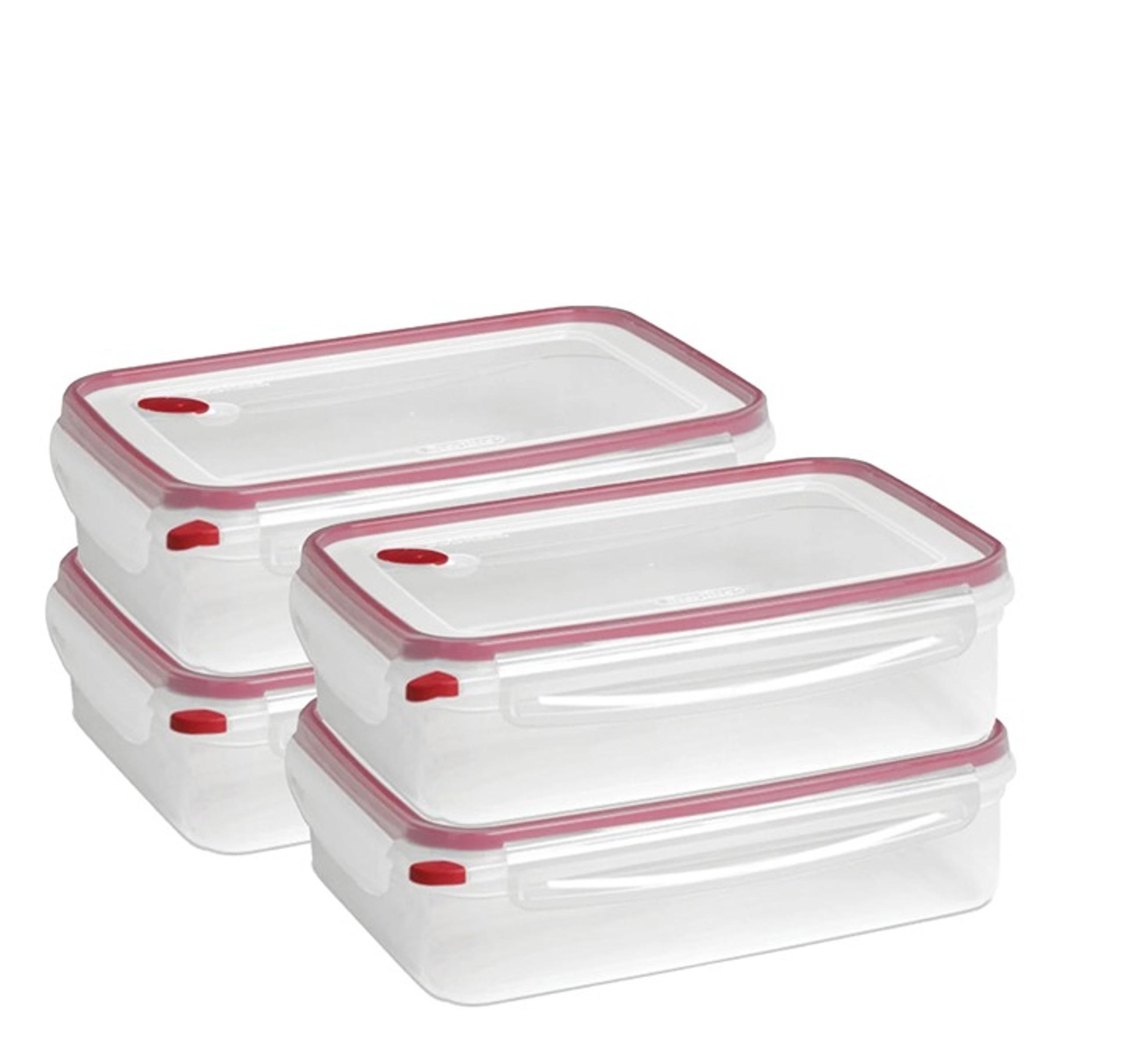 Ultra Seal 16 Cup Rectangular Food Storage Containers, Red (4 Pack) - Sterilite