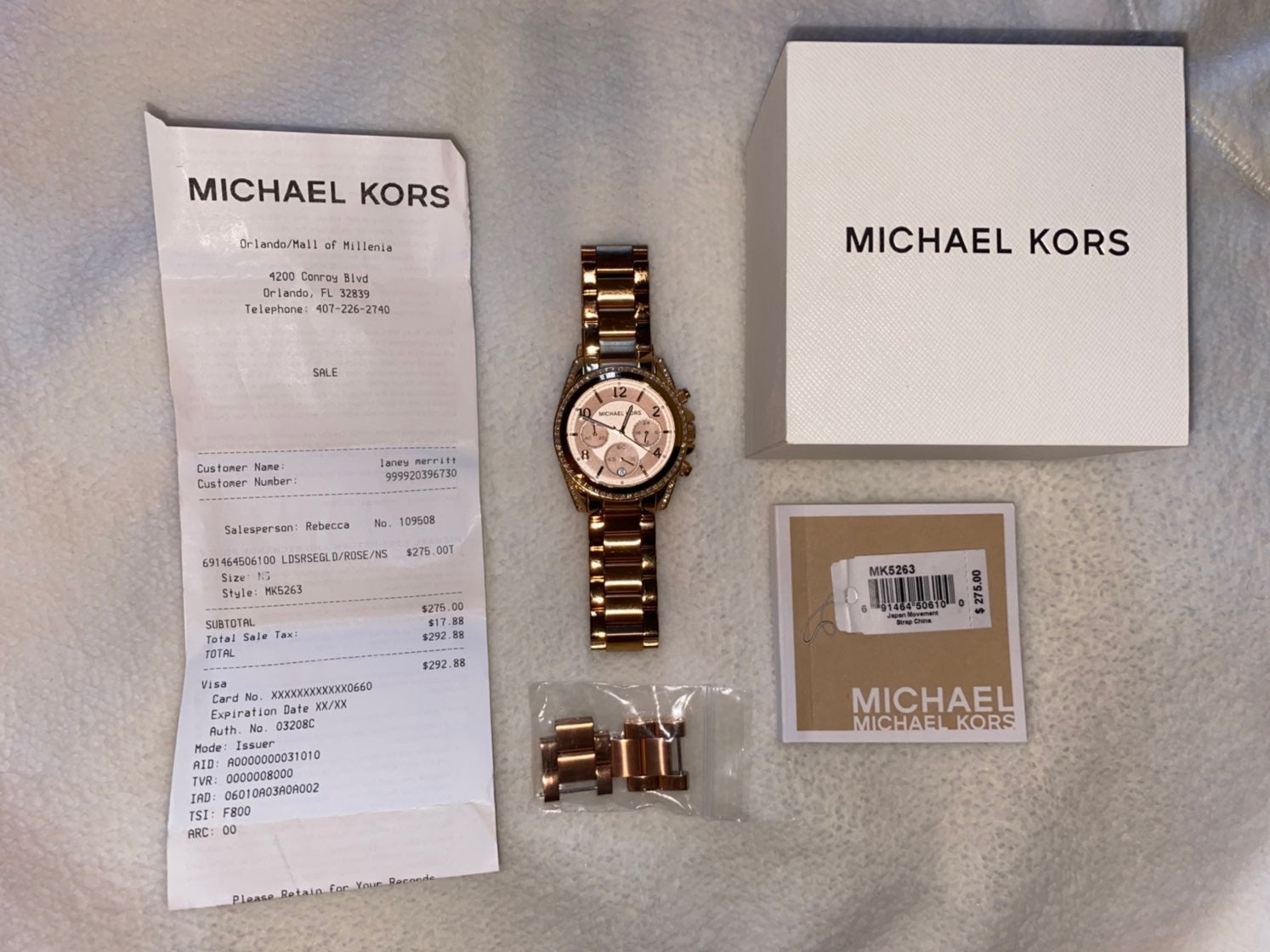 Michael Kors rose gold watch