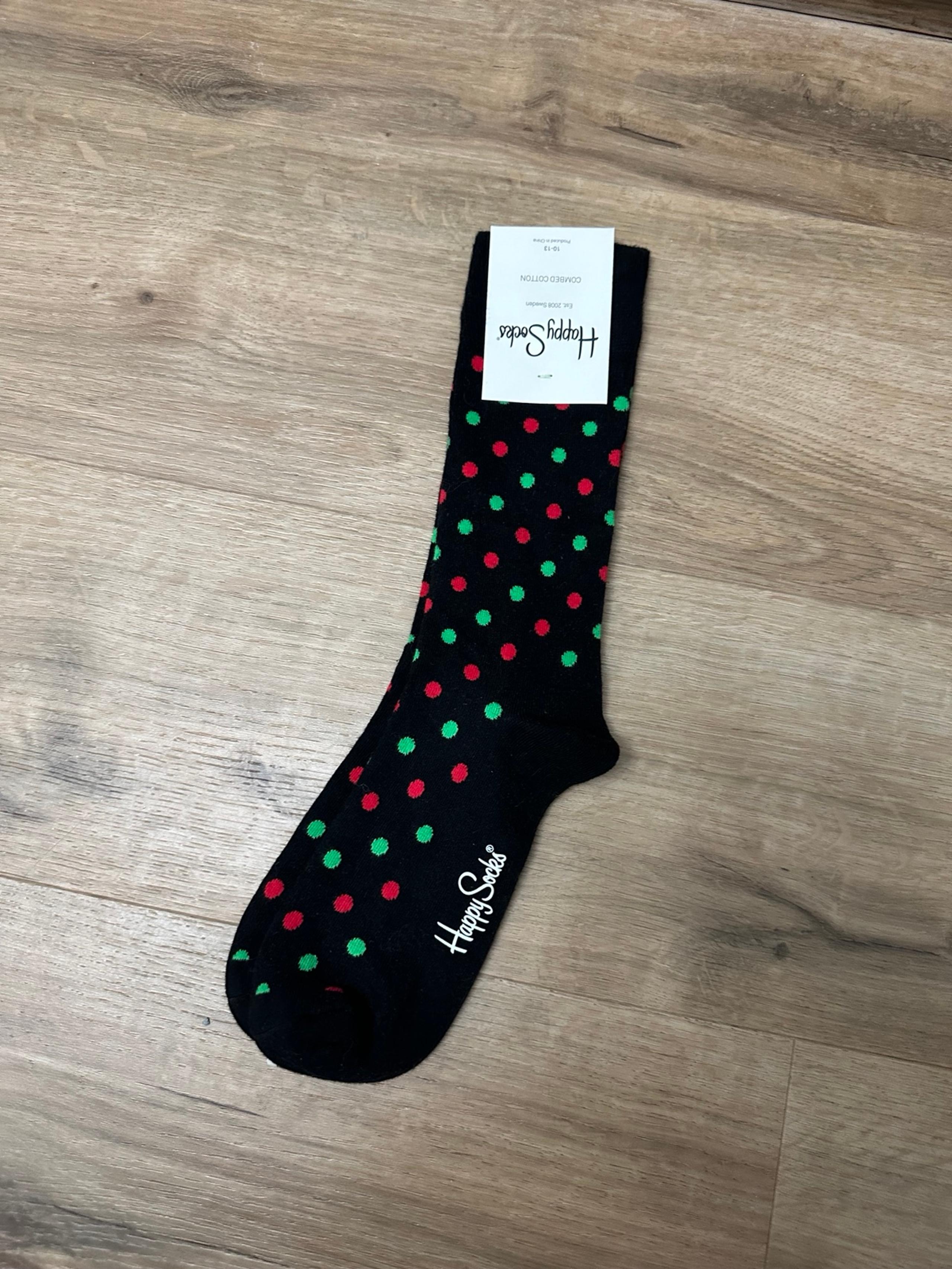 NWT Happy Socks Polk a Dot Graphic Crew Socks
