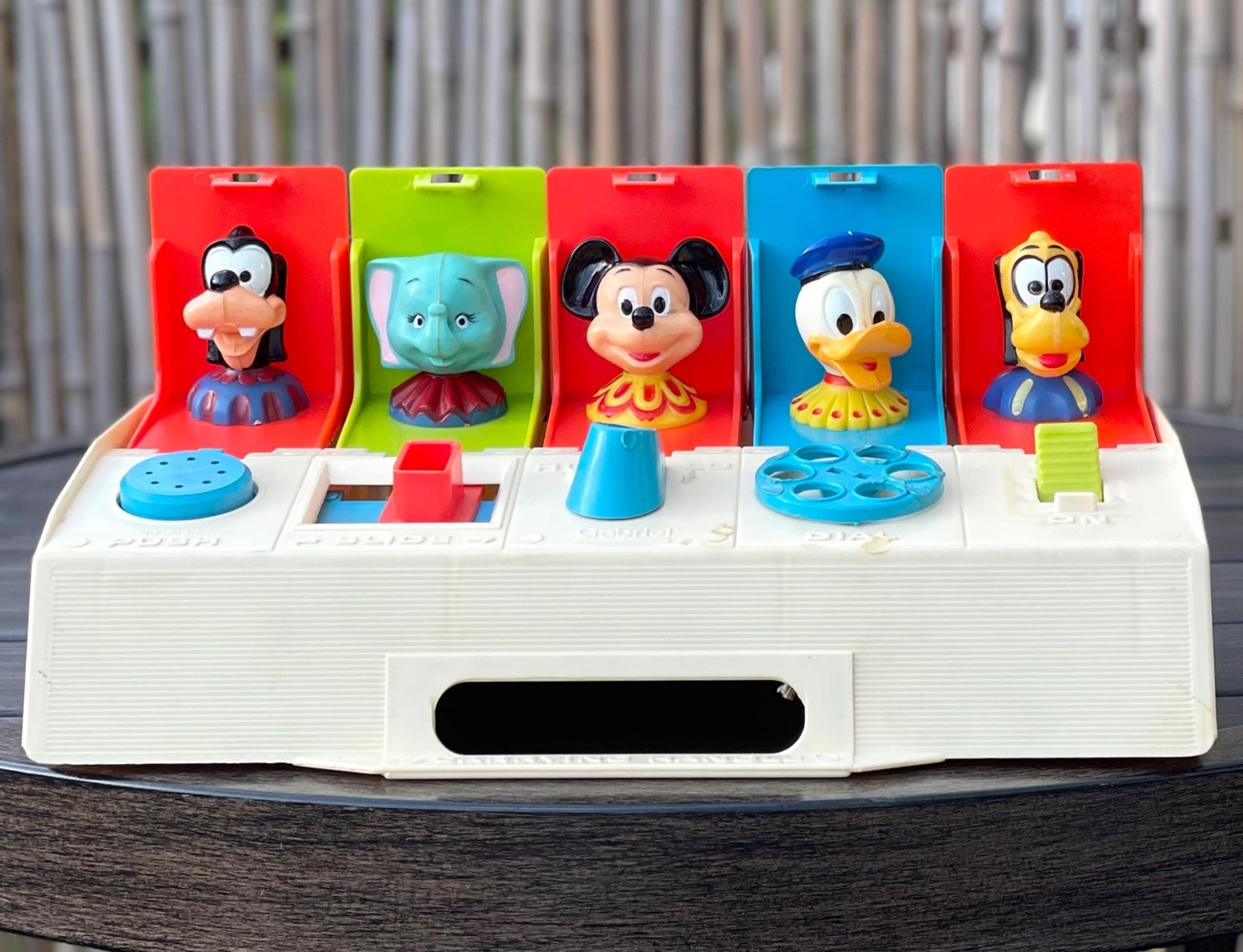 1975 Disney Poppin Pals Busy Toy Box Vintage Preschool Interactive Dumbo Goofy