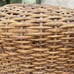 Vintage MCM Wicker Hanging Basket Bentwood Bamboo Structural Handle Large