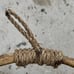 Vintage MCM Wicker Hanging Basket Bentwood Bamboo Structural Handle Large
