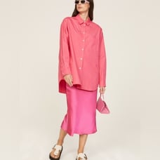 (B22) Samsøe & Samsøe Women's Pink 'agneta' Satin Skirt, Size Small