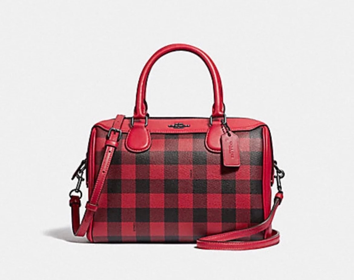 Coach Bennett Satchel With Gingham Print