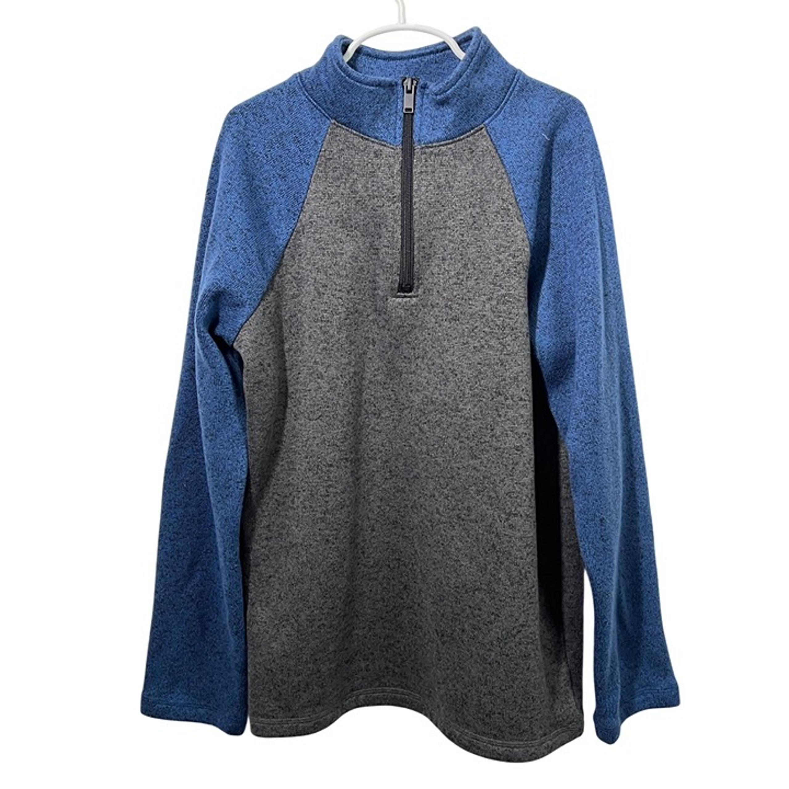 Sonoma Top Boys 1/4 Zip Pullover Size Large 14 16 Kids Blue Gray Casual Shirt