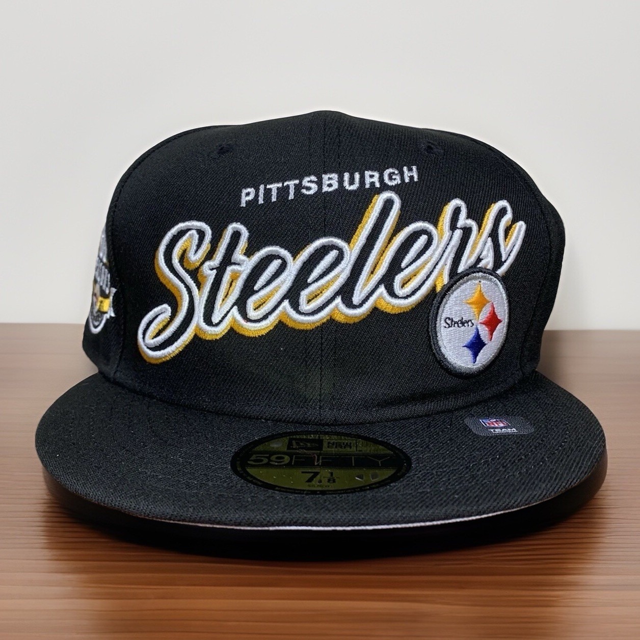 Pittsburgh Steelers New Era 59Fifty Hat Black Fitted Cap Stitched Patch 7 1/8