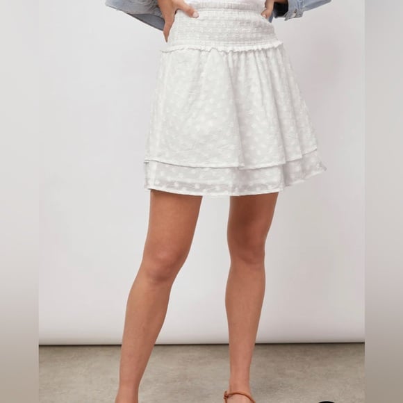 Rails Addison Skirt White Embroidered Daisies Size XL NWT