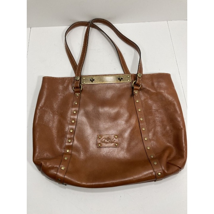PATRICIA NASH Brown Tan Leather Heritage Brera Tote PURSE Handbag