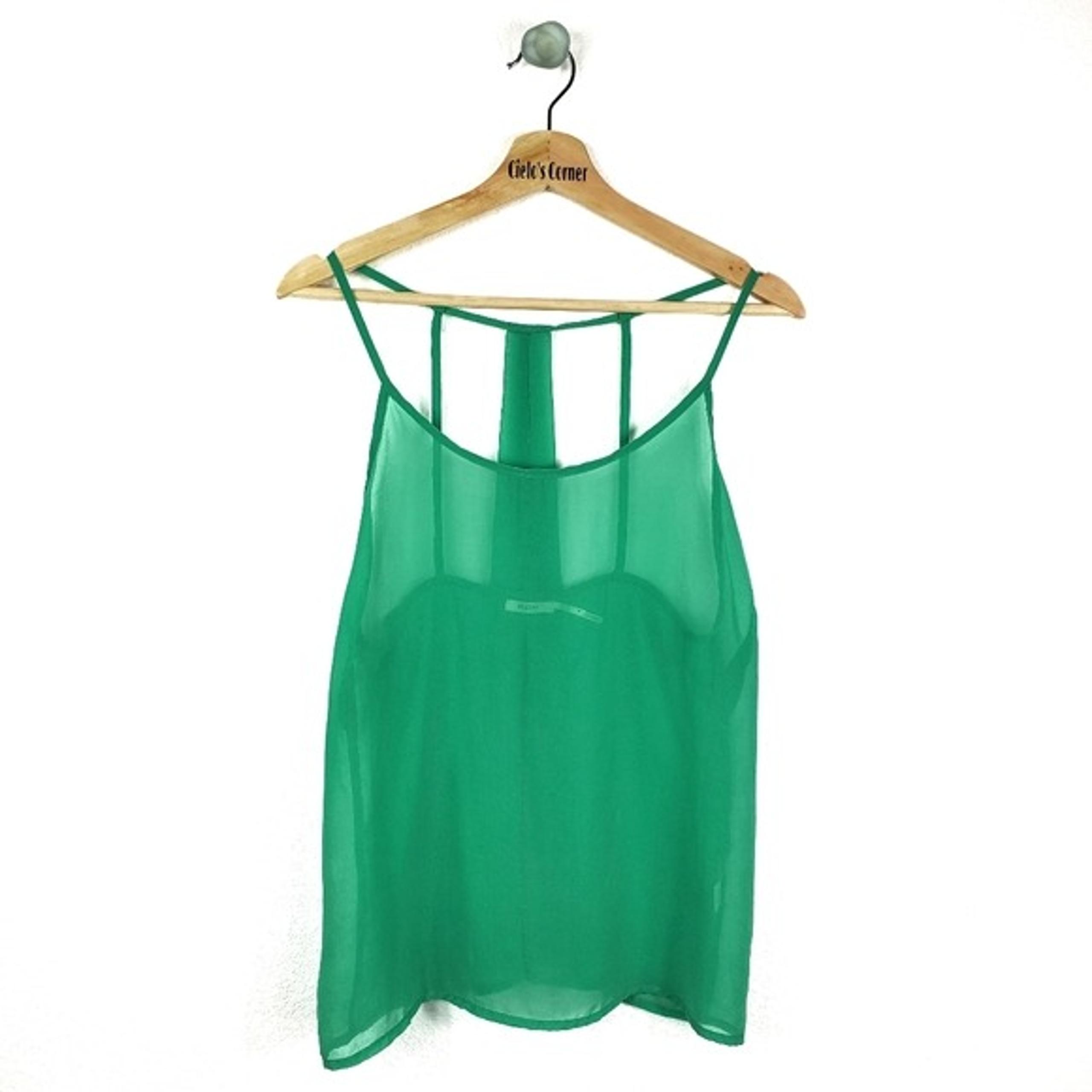 Poetry Sheer Green Strappy Racerback Top