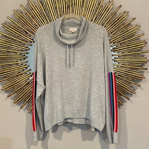 Gap Grey Wool Rainbow Turtleneck Sweater