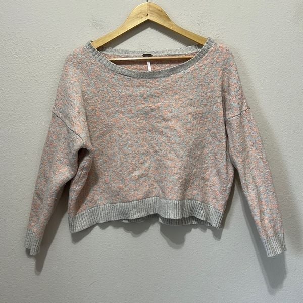 Free People Leopard Print Pink/Tan Sweater
