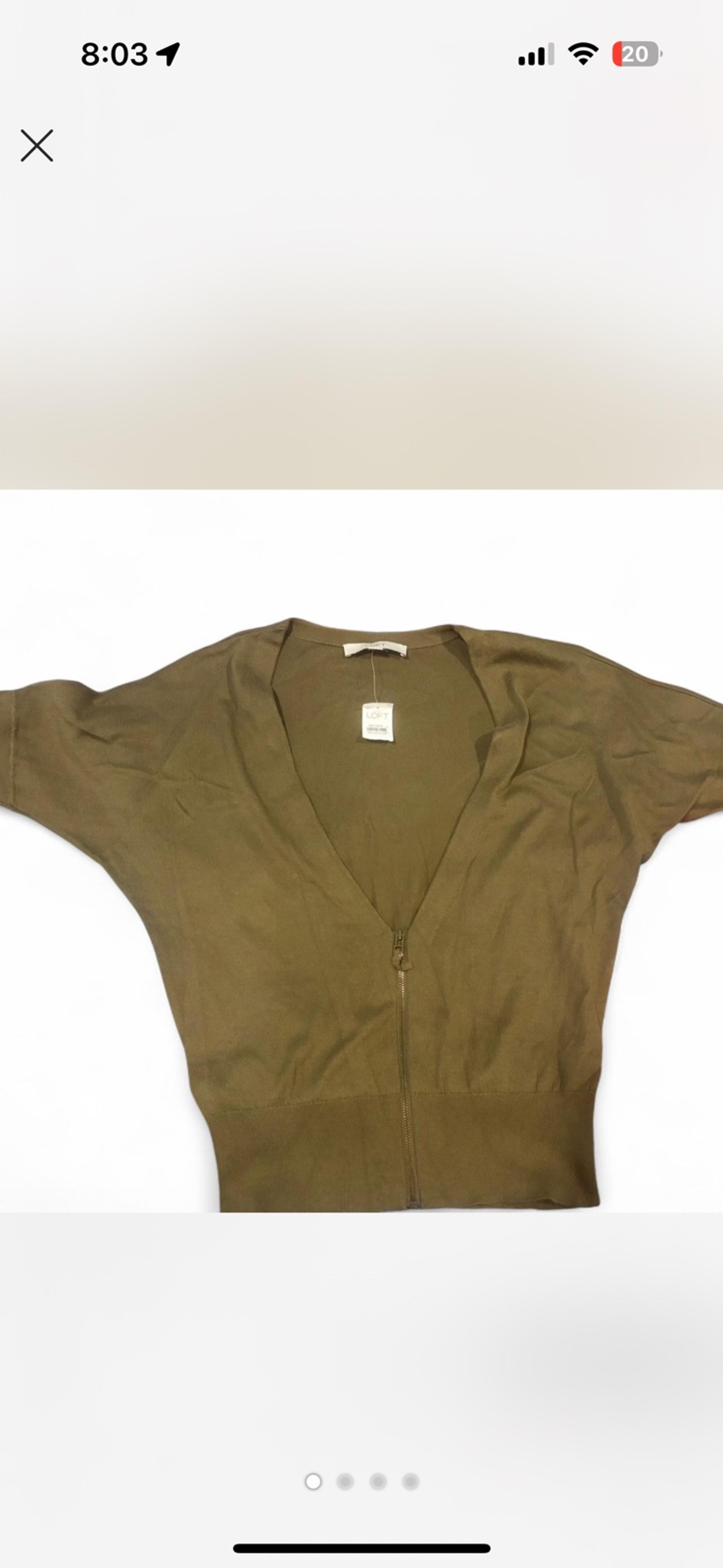 Loft short sleeve v neck zipper sweater