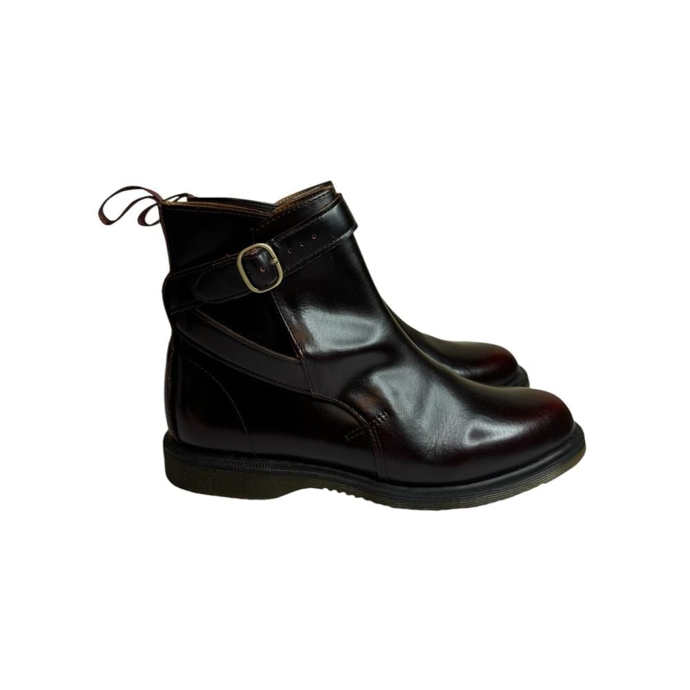 Doc Dr. Marten Womens Boots Teresa Ankle Cherry Red Rub Leather Chunky Sz 9