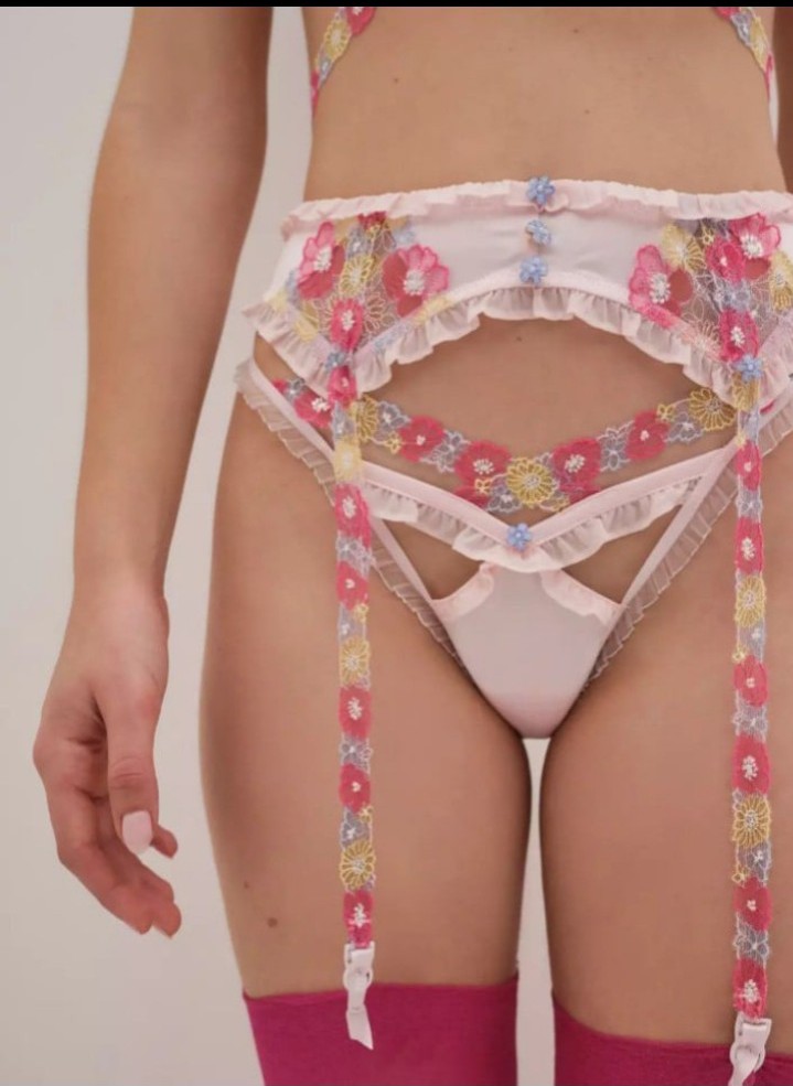 V.S. For Love and Lemons-Greenhouse Garden Garter Belt- XXS