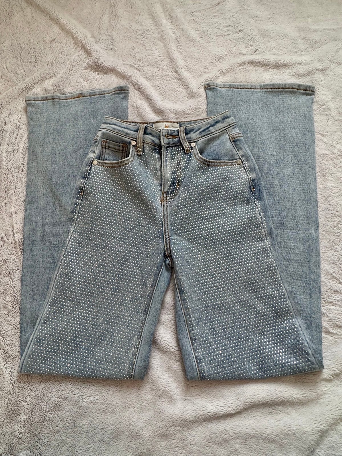 Austin Landing Embellished Dazzle Flair Leg Jeans Size 00