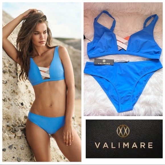 New! RARE VALIMARE Bandage Color Block Bikini Set