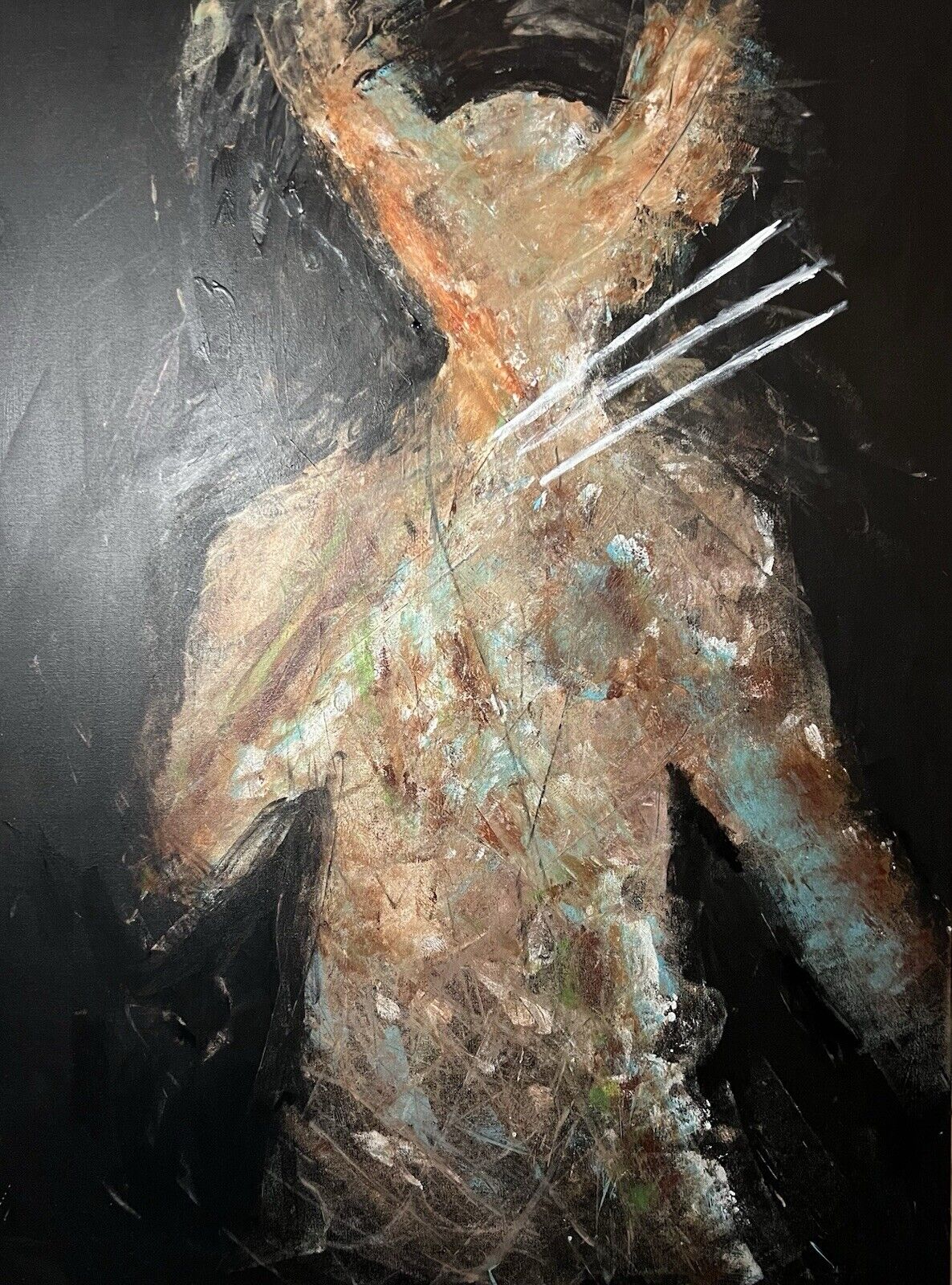 Wolverine X-men Marvel Original Painting On Canvas 48x36 OOAK Butler Signed Rare
