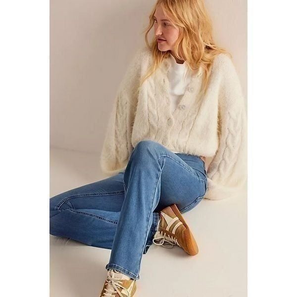 Free People Women's Blue We The Free Penny Pull-On Flare Jeans Size 30