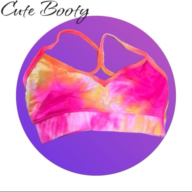 Cute Booty Workout lounge Sports Bra - Miami Sunset