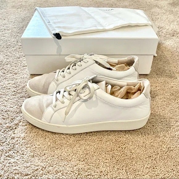 VINCE. “Janna” White Leather & Suede online Sneakers