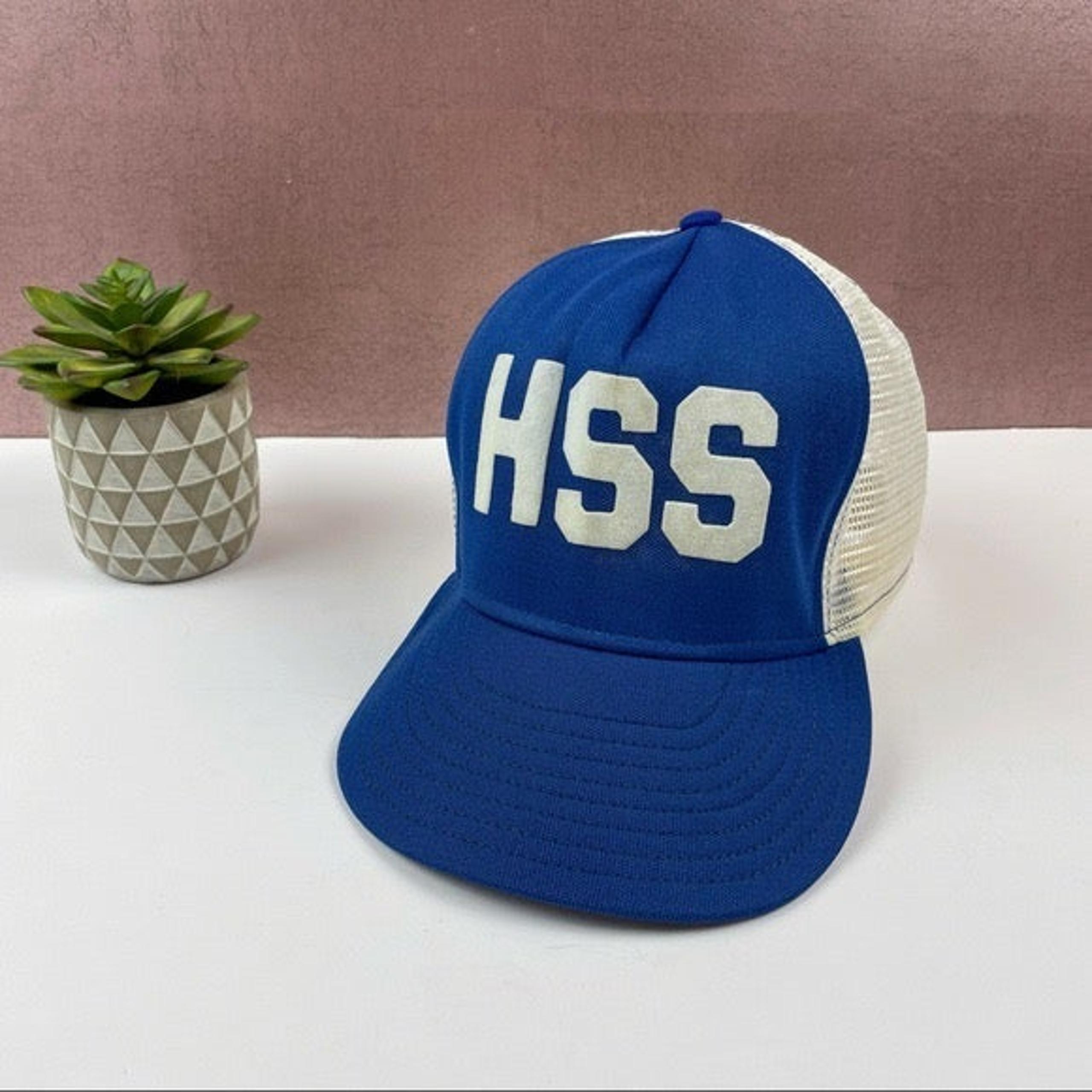 Vintage Pacesetter HSS Blue White Baseball Cap Hat Men Large