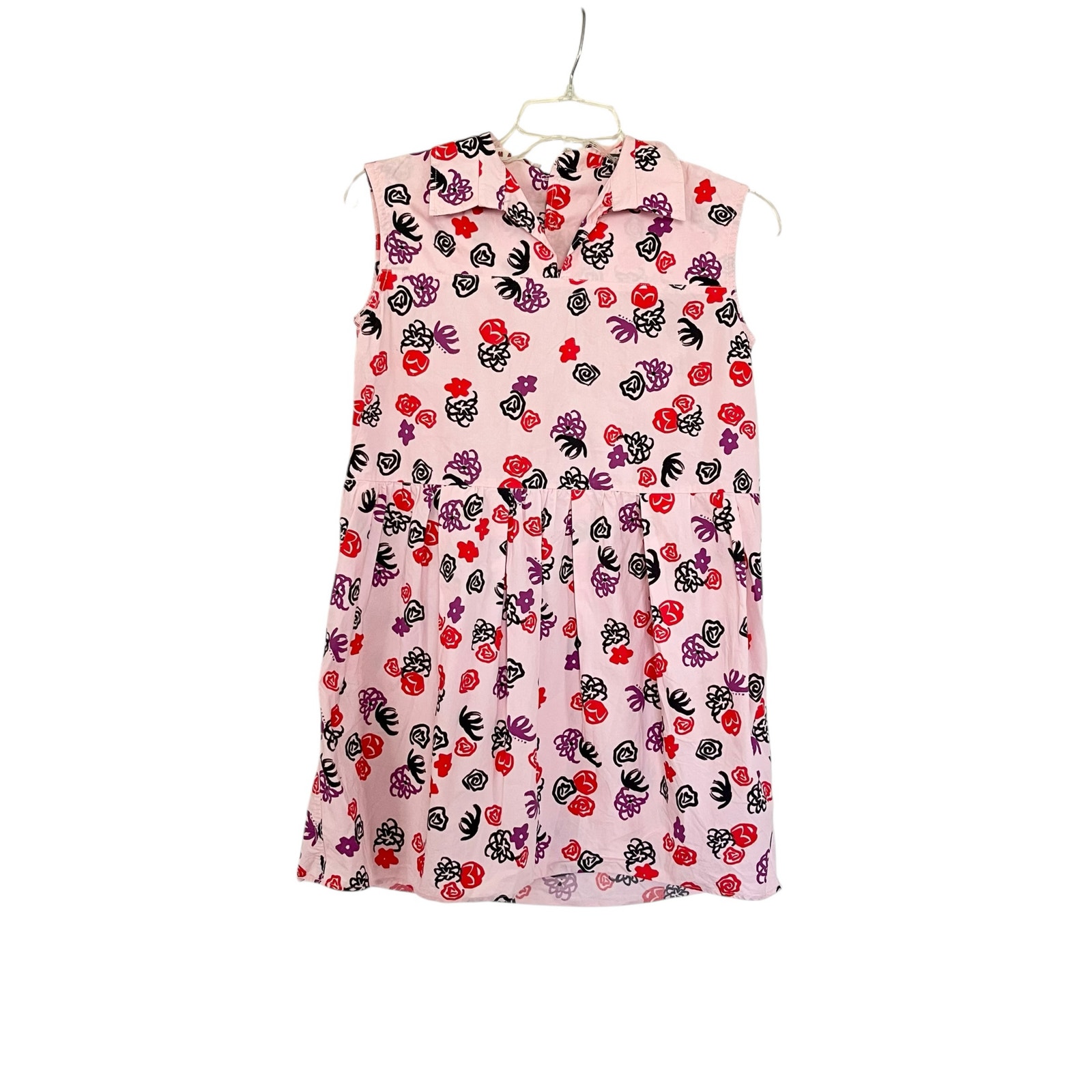 Marni Girls Pink Sleeveless Floral Dress Cotton Dress Size 10
