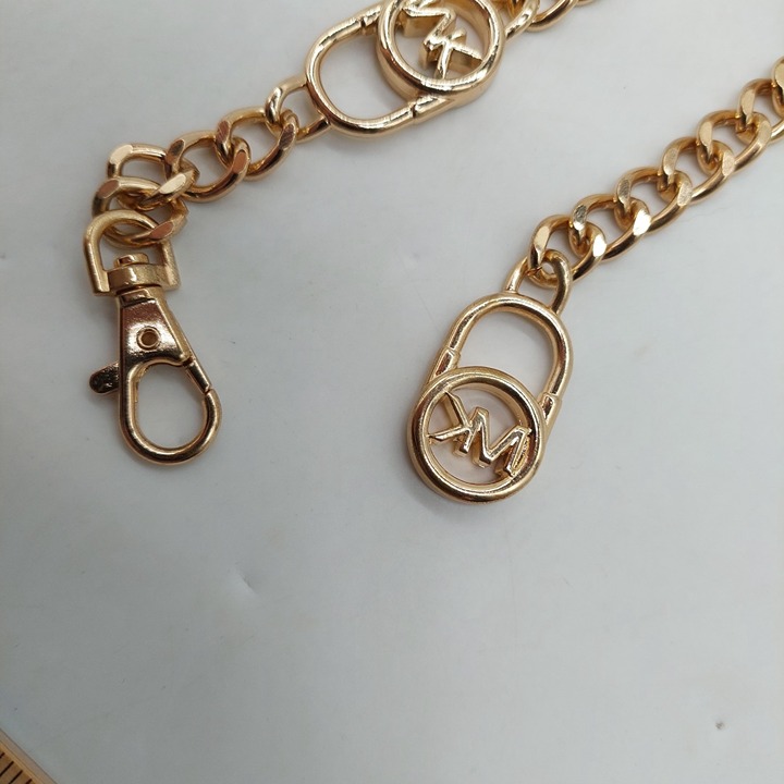 Michael Kors Gold Colored MK Logo Chain Clip Clasp Belt Metal 44