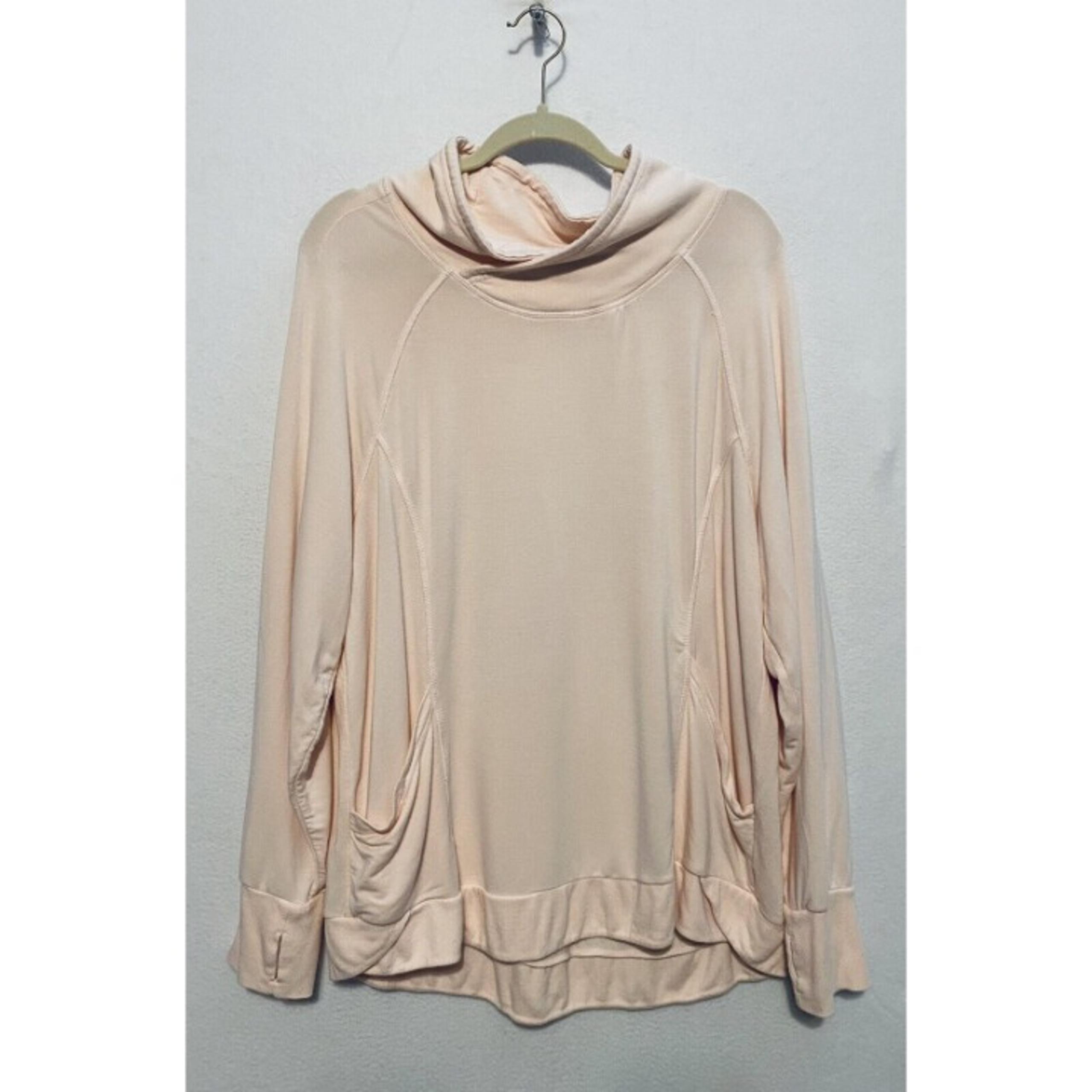 Yogalicious Womens Funnel Neck Sweatshirt Pockets Thumbholes Yoga Comfy XXL