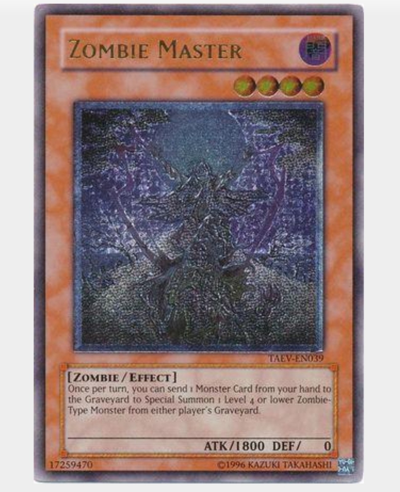 Yugioh Zombie Master Ultimate Rare taev