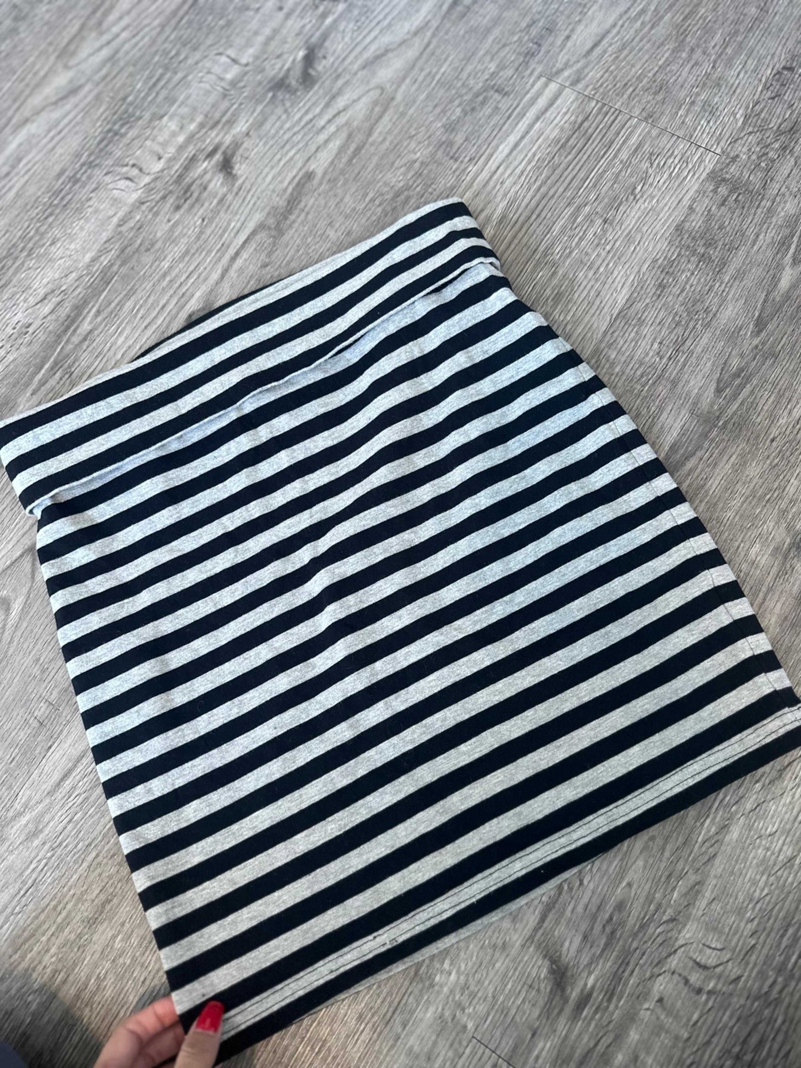FOREVER 21 WOMEN CASUAL LOUNGE STRIPED GREY BLACK MINI SKIRT L LARGE
