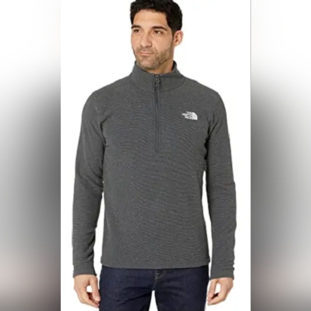 The North Face Textured Cap Rock 1/4 Zip Mens Sweater Asphalt Grey Large