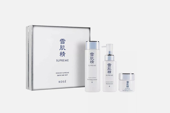 SEKKISEI Supreme 3 Piece Skincare Toner Moisturizer & Cream Gift Set New in Box