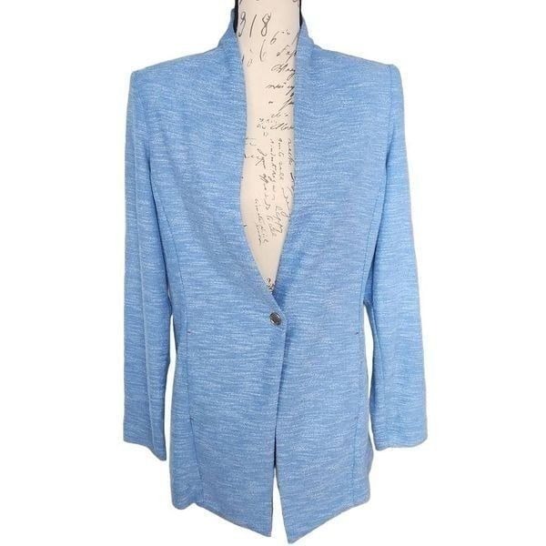 Tommy Hilfiger Ladies Size 8 Blue Snap-Front Blazer Jacket